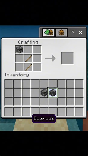 crafting bedrock pickaxe #minecraft #shots #youtube