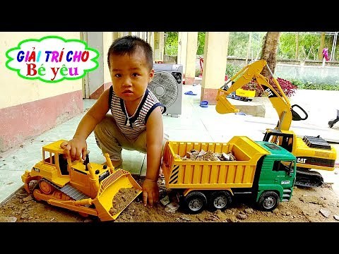 TRÒ CHƠI MÁY XÚC XE TẢI VIỆC LÀM CÓ ÍCH | Excavator, toy truck 🏠 Giải trí cho Bé yêu