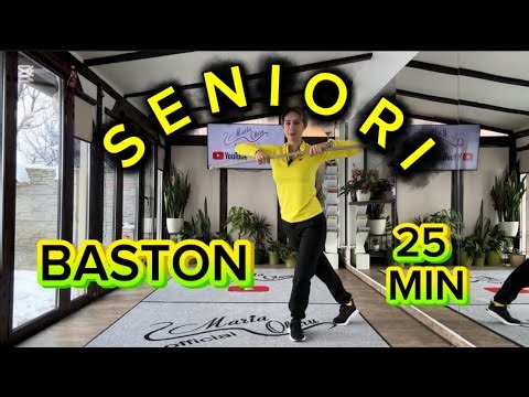 SENIORI ACTIVI/ex. în picioare cu baston/pune sângele in mișcare/mobilitate/echilibru/coordonare
