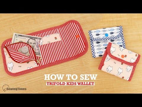 DIY Trifold Kids Wallet with Zipper Pocket and Card Holder 💕 Sweet Gift Idea