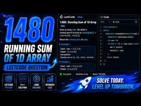 1480. Running Sum of 1d Array | Leetcode Problem Solving CPP