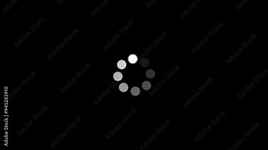 Loading animation on black and white background suitable for tech presentations, website design, and digital media projects. Modern loading animation. Circular loading indicator