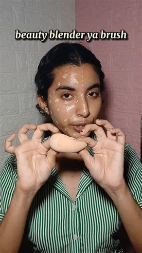 SHRADDHA on Instagram: "Mein brush se blend karne ke badha beauty blender se ek bar blend kar thi hu Beauty blenderand foundation-@officialswissbeauty Brush-@reachedmars Foundation blend kese kare,foundation kisase blend karna chahiye brush se ya fhir beauty blender,brush se foundation blend kese kare beauty blender se foundation kese blend kare,kisase syadha coverage miltha hai brush ya phir beauty blender, beauty blender ko kisaliye use hota hai #foundationkeseblendkare #brushsefoundationkeseb