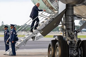 Trump and Rubio both trip on steps up to Air Force One