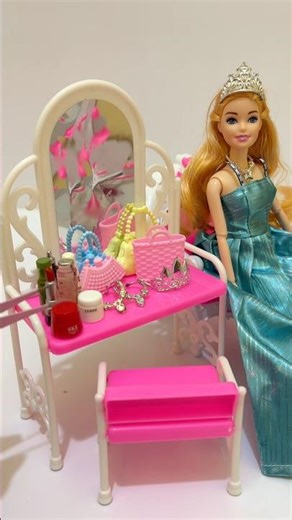 satisfying with unboxing miniature make up barbie 💞🎀