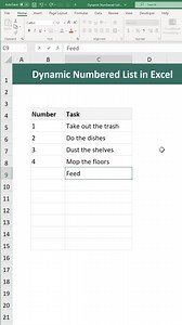 Dynamic Numbered List in Excel . . .. . . .#excel #microsoft #microsoftexcel #office #word #o #powerpoint #business #cursodeexcel #data #msexcel #curso #cursoexcel #powerbi #exceltips #motivation #datascience #microsoftoffice #n #aprenderexcel #planilhas #dicasexcel #windows #dashboard #cursos #ado #exceltraining #like #excelbasico #dataanalytics | Data Driven Insights