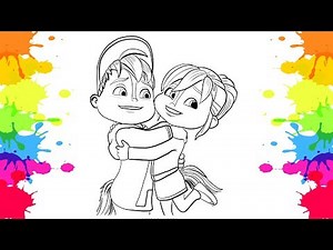 Alvin And Brittany best friends, Alvin and The Chipmunks, coloring page for kids