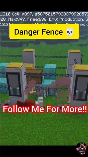 Minecraft danger fence💀|| #trending #gaming #minecraft #shorts