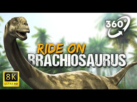 VR 360 | Ride a Dinosaur Brachiosaurus in Jurassic Jungle | Virtual Reality Dino world | #2