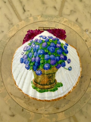 Handmade Floral Scallop Shell Compact/box - Etsy