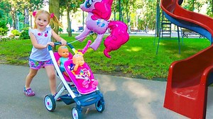 Baby dolls playing with Nastya in the outdoor playground for kids Watching full video: https://bit.ly/2I1O3UJ >>> Like Nastya Vlog | SKY Baby Care