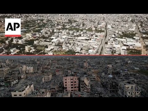 Before and after videos show the scale of destruction in Gaza