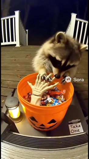 3.4M views · 40K reactions | RACCOON GETS A SCARE OF A LIFETIME  #raccon #funnyvideo #funny #animal #halloween #prank #sora | Myles Nelson | Facebook