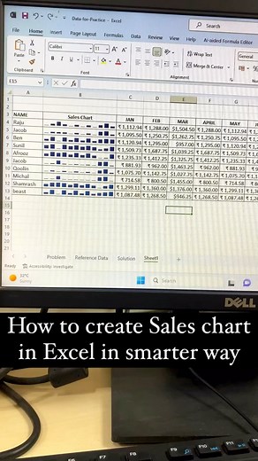 How to create sales chart in Excel in smarter way Save and share this video #excel #exceltips #exceltipsandtricks #excel_solutionhub | Techoilyas | Facebook