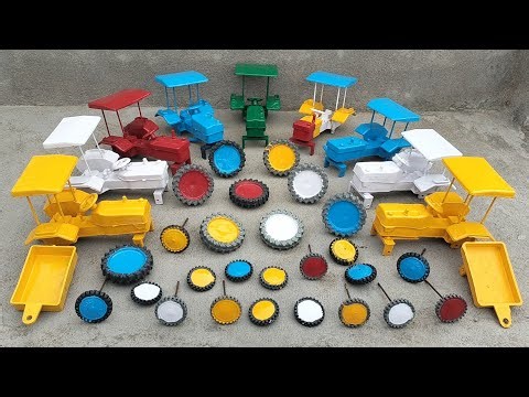 Mini farming tractor tyres fitting and loading at house tractor video