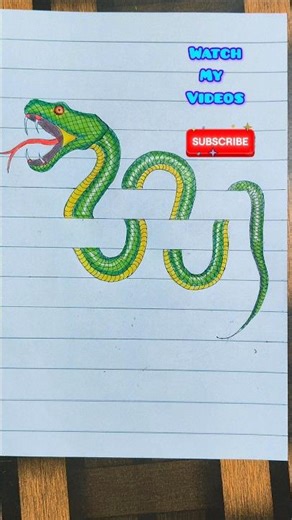 3D drawing snake #art#drawing#artist #shorts#viral#trending