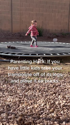 Toddler Trampoline Jumping Hack: Easy Access with Bricks
