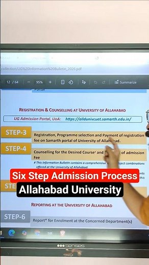 AU Six Step Admission Process | Allahabad University Admission Process | Big Update