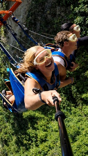 A very fast zipline ride