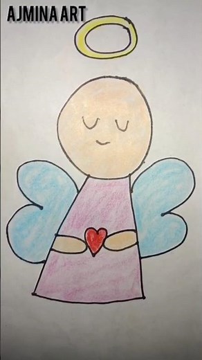Easy Angel Drawing for Beginners 👼 | Cute Angel Drawing Step by Step#art