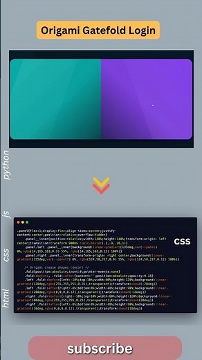 ✨ Origami Gatefold Login UI | Mind-Blowing Fold Animation! 😱 #UIUX #Frontend #CSS