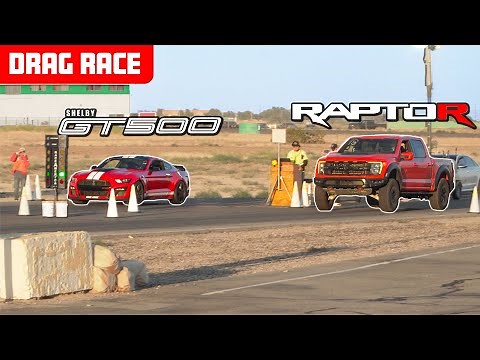 Ford Raptor R vs Mustang GT500 Drag Race - UNBELIEVABLE RESULTS!
