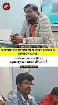 Difference between else if ladder and switch case | C Interview Question | Programming Classes