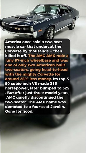 AMC AMX — America's Two-Seat Muscle Car That Got Killed #shorts #automobile #cars