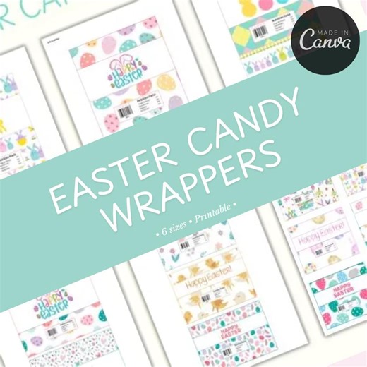 Easter Candy Wrappers - Cute Bunny and Egg Party Favor Labels - Etsy