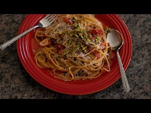 Sicilian Pasta - Spaghetti With Pistachios and Fresh Mint