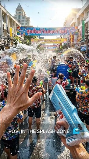 POV: You Just Got Caught in the Biggest Water Fight of Songkran #waterfestival #songkran #pov