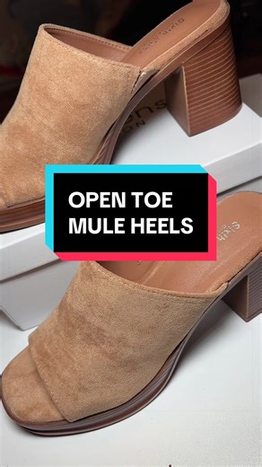 Open toe mule heels. Perfect heels for spring and summer! Variety of colours #muleheels #mules #heels #springshoes #dealdrops @LoudLook