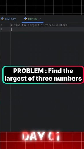 Day 1 of #100DaysOfCode ⭐ Find the Largest of Three Numbers in Python | if-else Logic | DK Dropz