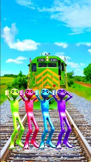 railway training alien dance Indian railway train cartoon video colourful#funny#