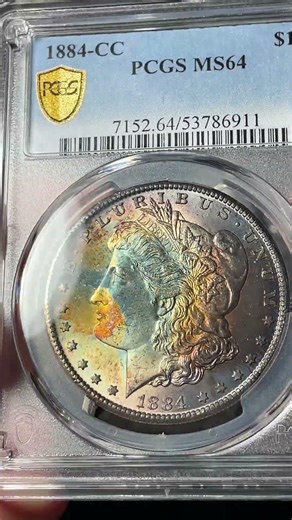 1884-CC PCGS MS64 Toned Morgan Dollar #coins #rarecoins #coincollecting