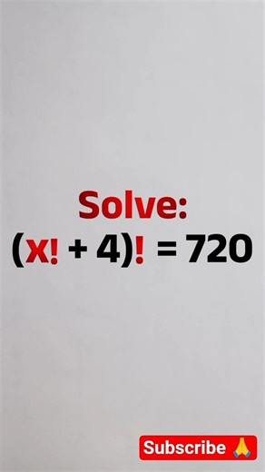 How to Solve a Factorial Equation easily! #maths #algebra #factorial #calculus #mathshorts #satmath