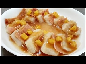 Steamed Fish Fillet With Ham In a Tangy Pineapple Sauce