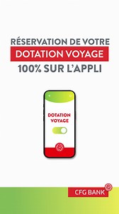 Cet été vous allez adorer voyager avec CFG ! 🏖 Réservez votre dotation sur votre appli CFG Bank📱sans passer en agence, et embarquez pour vos vacances ! ➡️ Ouvrez-vite votre compte pour profiter de l'offre de bienvenue : https://bit.ly/44JE9Ev | CFG Bank