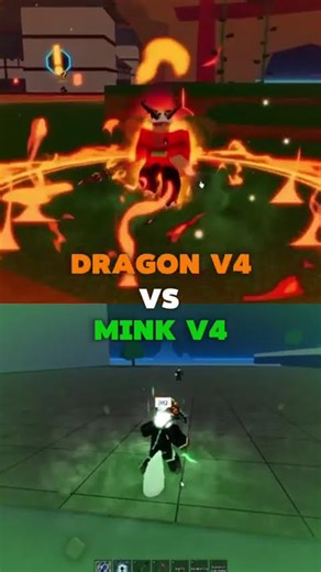 Dragon V4 vs Mink V4 #shorts #bloxfruits #roblox