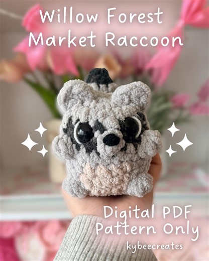 Crochet Raccoon Pattern PDF | Easy Amigurumi Market Raccoon Plush | Willow Forest - Etsy