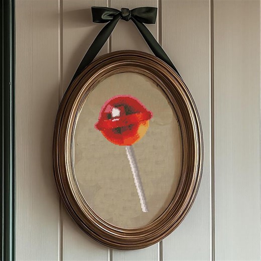 Red Lollipop Cross Stitch Pattern: Easy Cozy Design (PDF) DIY - Etsy