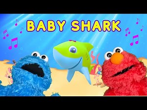 BABY SHARK Song with ELMO and COOKIE MONSTER !🎶 🦈 #babyshark #elmo #cookiemonster