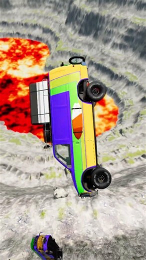 Cars vs Giant Lava Pit – BeamNG.drive #automobile #viral #beamng