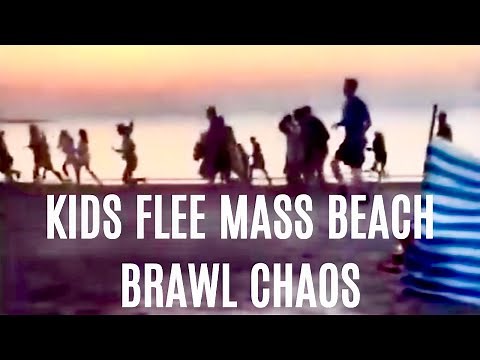 Police break up mass brawl on Ballyholme Beach, Bangor as hundreds of kids flee in terror.