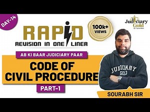 Code of Civil Procedure (Part 1) for Judiciary Exam Preparation | Rapid Revision in One Liners