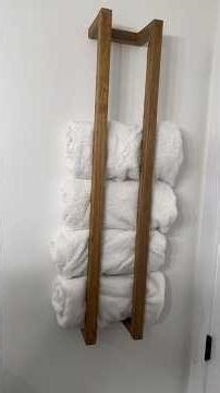 Wall mounted towel rack! #diy #woodworking #bathroomrenovation