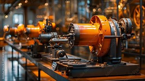 Exploring the Origins of Modern Manufacturing Through Vintage Industrial Machines at the Museum. Concept Industrial Revolution, Historical Machinery, Manufacturing Evolution, Museum Exploration