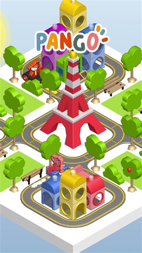 The Police Car is Chasing Through Paris! 🚓🇫🇷#shorts #PoliceChase #PangoBuildCity