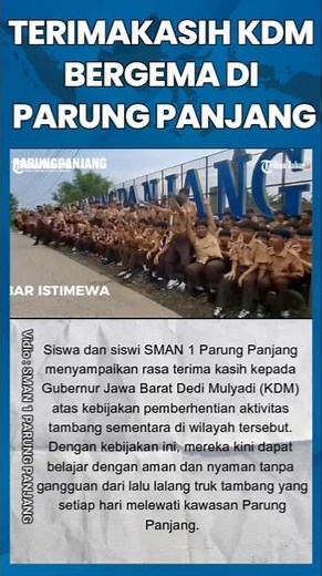 UNGKAPAN TERIMAKASIH KDM MENGGEMA! Siswa SMAN 1 Parung Panjang Bersyukur, Aktivitas Tambang Ditutup