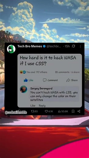 💀 One Question: "How Hard Is It To Hack NASA If I Use CSS?"💀😂😂😂😂 #funny #memes #ai #trending #coding